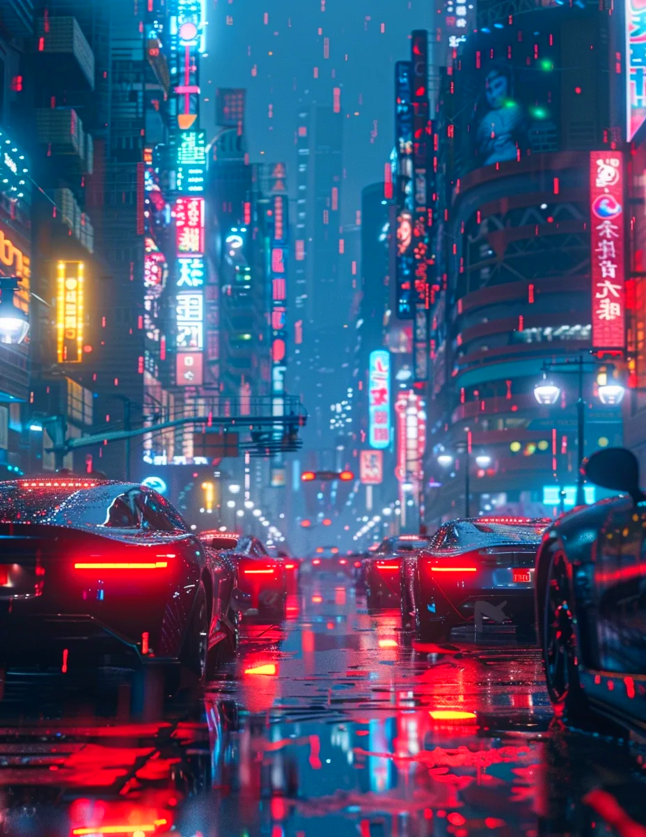 三六漫画场景截图：赛博朋克风格城市夜景